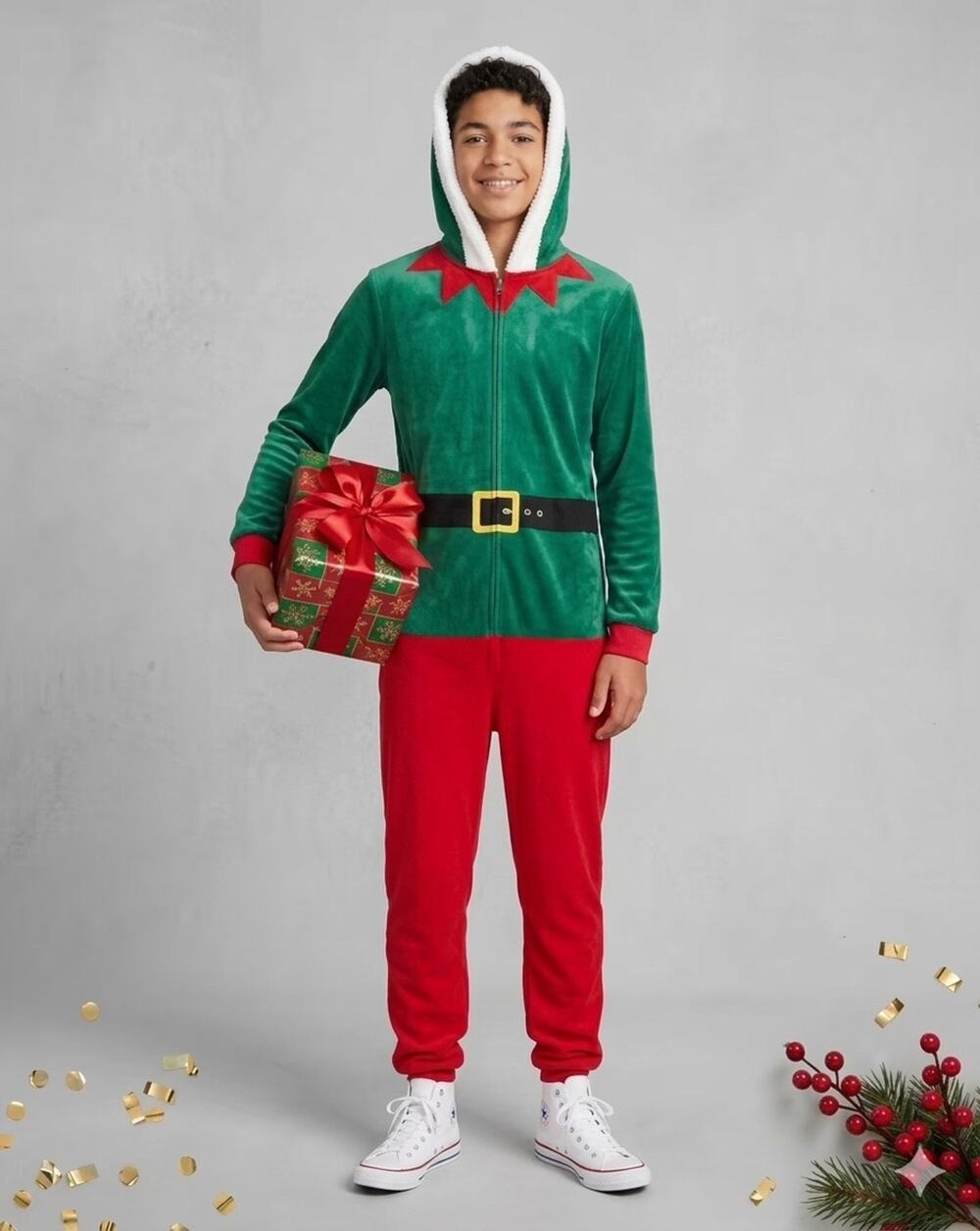 NEW! Christmas Elf Holiday Unisex Matching Family 1PC Pajama Size XXS 4/5